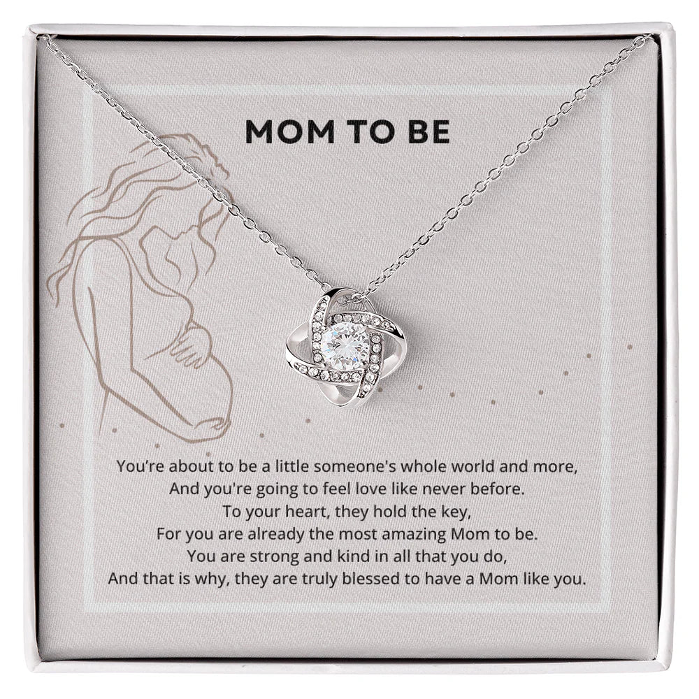 Mom To Be Love Knot Necklace